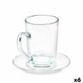 Pikkukuva 1 / 5: Kuppi ja lautanen Vivalto 41089 Läpinäkyvä Lasi 200 ml (6 osaa)