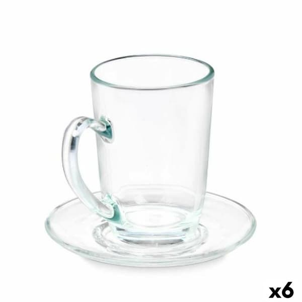 Kuppi ja lautanen Vivalto 41089 Läpinäkyvä Lasi 200 ml (6 osaa)
