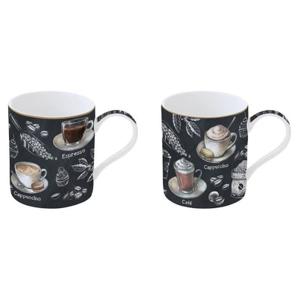 SET MED 2 FINA PORSLINMUGAR 35 CL BARISTA DECOR - EASYLIFE