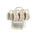 Miniatyrbillede 4 af 4: Dele kaffekopsæt Home ESPRIT Gul Hvid Pink Syren Metal Dolomite 180 ml