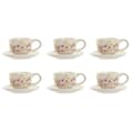 Miniatyrbillede 1 af 4: Dele kaffekopsæt Home ESPRIT Gul Hvid Pink Syren Metal Dolomite 180 ml