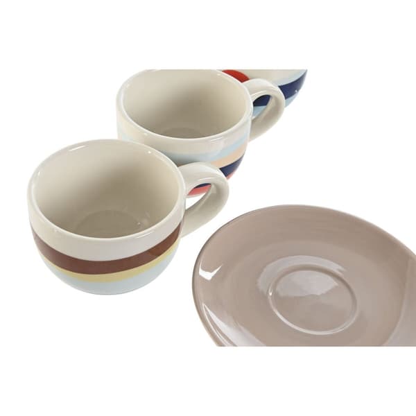 Dele kaffekopsæt Home ESPRIT Gul Blå Grøn Syren Metal Dolomite 180 ml