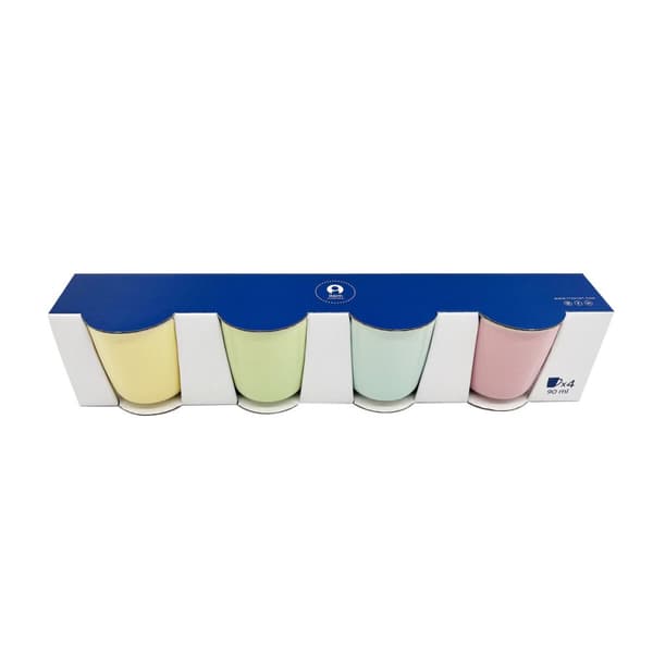 Delers Kaffekoppsett Home ESPRIT Gul Blå Grønn Rosa Porselen 90 ml 4 Deler