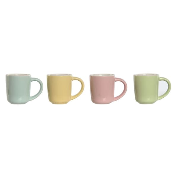 Delers Kaffekoppsett Home ESPRIT Gul Blå Grønn Rosa Porselen 90 ml 4 Deler