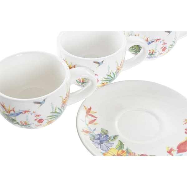 Osainen kahvikuppisetti DKD Home Decor Monivärinen Dolomite 180 ml