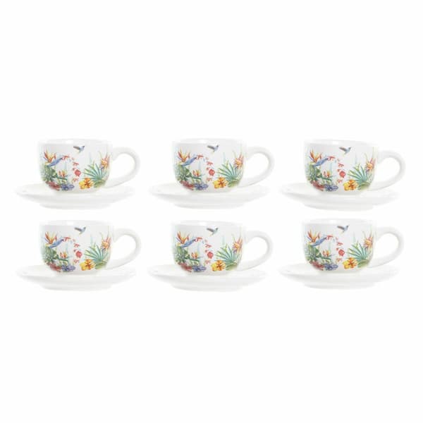 Osainen kahvikuppisetti DKD Home Decor Monivärinen Dolomite 180 ml
