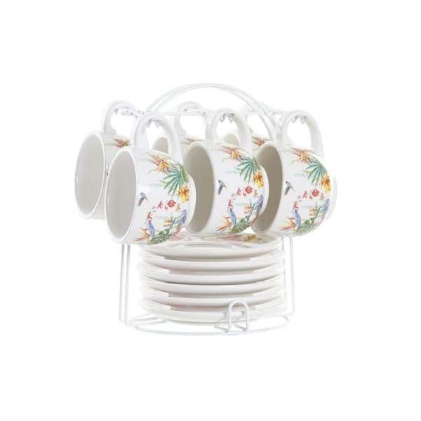 Osainen kahvikuppisetti DKD Home Decor Monivärinen Dolomite 180 ml