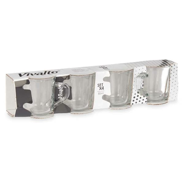 Set med kaffekoppar Vivalto RYG2046 Transparent Glas 80 ml (24 antal)