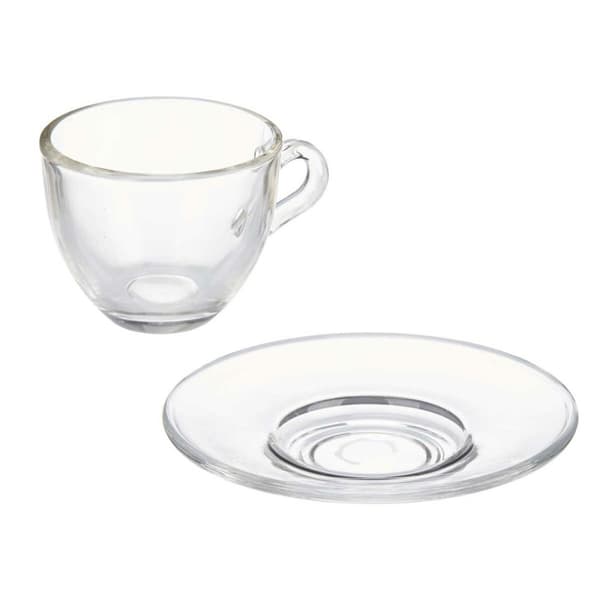 Kopp med assiett Vivalto S12212/BHA Transparent Glas 85 ml (6 antal)