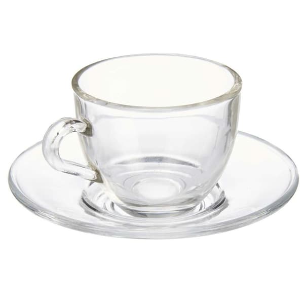 Kopp med assiett Vivalto S12212/BHA Transparent Glas 85 ml (6 antal)