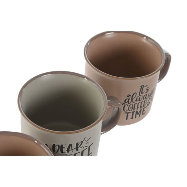 Set med 4 muggar Home ESPRIT Blå Rosa Stengods 285 ml 9 x 7 x 8 cm