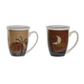 Pikkukuva 1 / 4: Kuppi teesuodattimella Home ESPRIT Sininen Beige Terrakotta Ruostumaton teräs Posliini 380 ml (2 osaa)