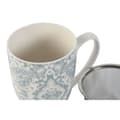 Pikkukuva 4 / 4: Kuppi teesuodattimella Home ESPRIT Sininen Beige Ruostumaton teräs Posliini 380 ml (2 osaa)