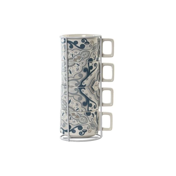 Osainen kahvikuppisetti Home ESPRIT Beige Harmaa Pinkki Liila Metalli Bambu Dolomite 260 ml