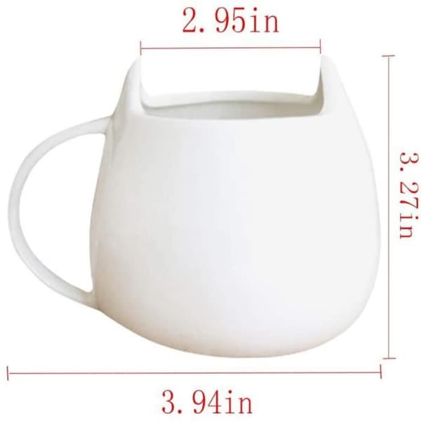 Keramisk mugg - ZGEER - Söt kattmugg 500ml - Svart och vit - Tål diskmaskin