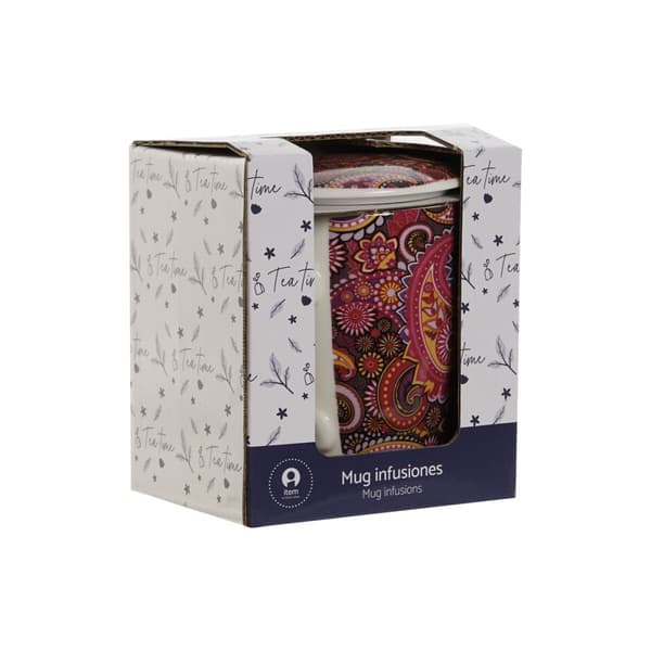 Krus med infusionsfilter Home ESPRIT Grøn Turkisblå Rødbrun Syren Moderne 340 ml (2 enheder)