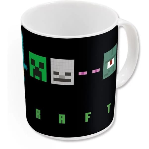 Mugg Termoaktiv - MINECRAFT - 325ml - Grön - Porslin - Barn