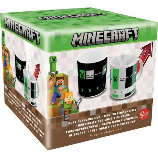 Mugg Termoaktiv - MINECRAFT - 325ml - Grön - Porslin - Barn