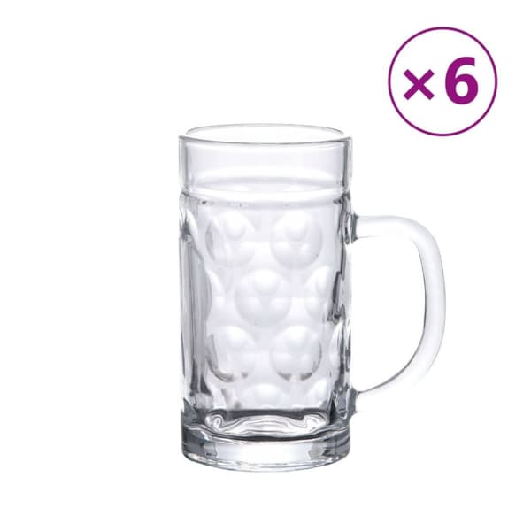 Ölmuggar med handtag 6 st 500 ml