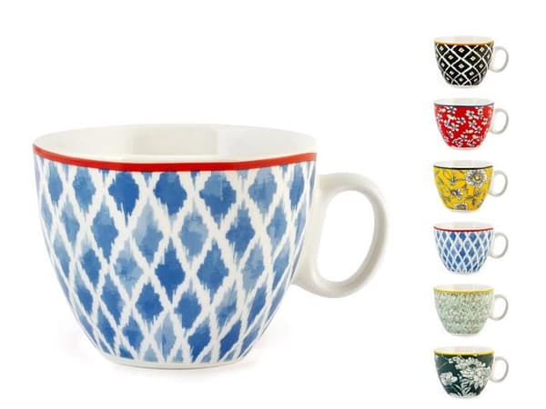 Mugg - kopp - mazagran H-h - 8045865 - set 6 tazze jumbo färgglada cc 485