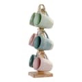 Miniatyrbild 1 av 4: Mugg DKD Home Decor Multicolour Blå Rosa Gummiträ Grön Stengods 160 ml (3 antal) (7 pcs)