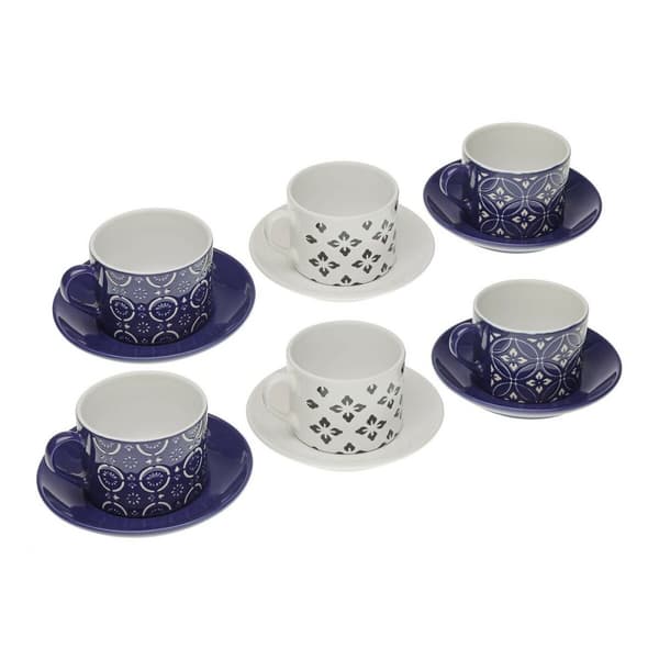 Set med koppar och fat Versa Regina Keramik 8,6 x 6,4 x 9,2 cm
