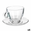 Miniatyrbild 1 av 4: Kopp med assiett Transparent Glas 170 ml (6 antal)