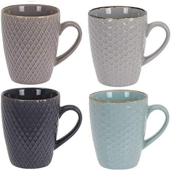 Dele kaffekopsæt Excellent Houseware Stentøj 300 ml Geometri