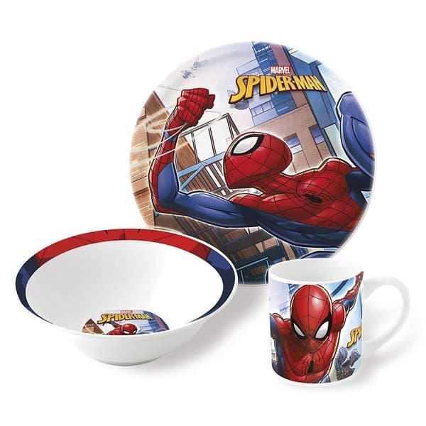 STOR SPIDERMAN CERAMIC 3 ST SNACKSET