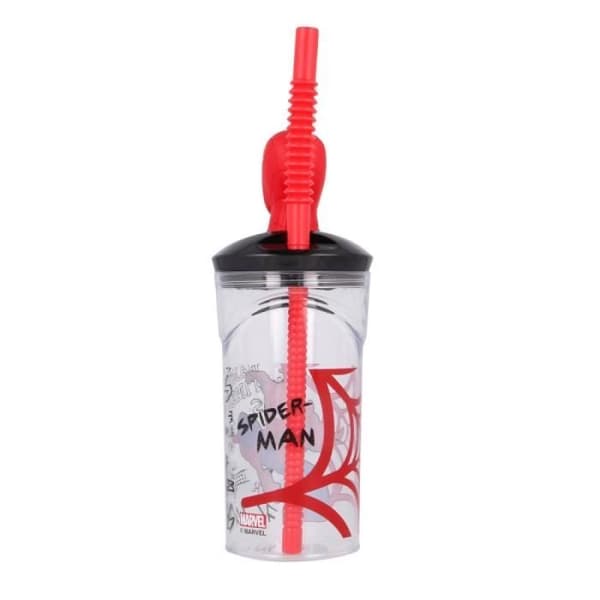 Marvel 3D Spiderman statyett halmmugg - rojo y azul - 7x23x7 cm