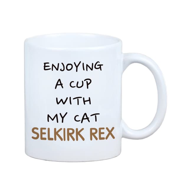 Selkirk Rex - krus med grafik og inskriptionen af Art-Dog-mærket