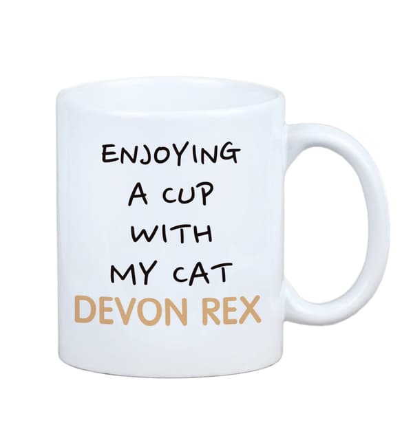 Devon Rex - mugg med grafik och inskriptionen av varumärket Art-Dog
