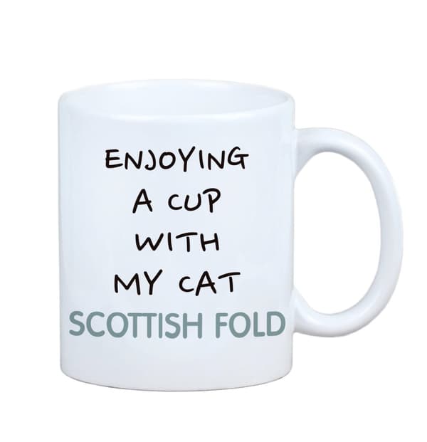 Scottish fold - muki grafiikalla ja Art-Dog-tuotemerkin kirjoituksella