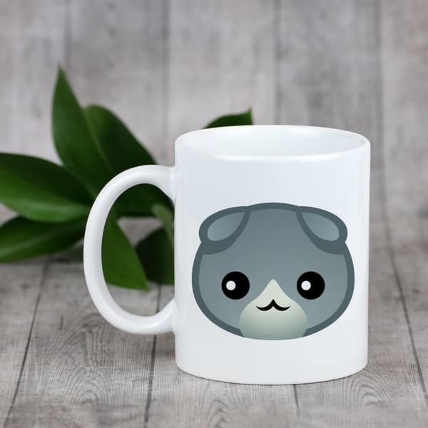 Scottish fold - muki grafiikalla ja Art-Dog-tuotemerkin kirjoituksella
