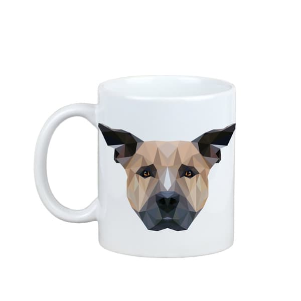 Staffordshire Bull Terrier, Staffik, Staffi - mugg med ett foto och inskriptionen geometrisk hund Art-Dog