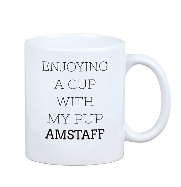 American Staffordshire terrier, Amstaff, Amstaf - mugg med foto och inskriptionen geometrisk hund Art-Dog