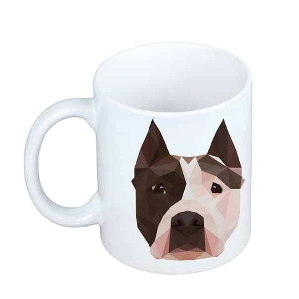 American Staffordshire terrier, Amstaff, Amstaf - mugg med foto och inskriptionen geometrisk hund Art-Dog