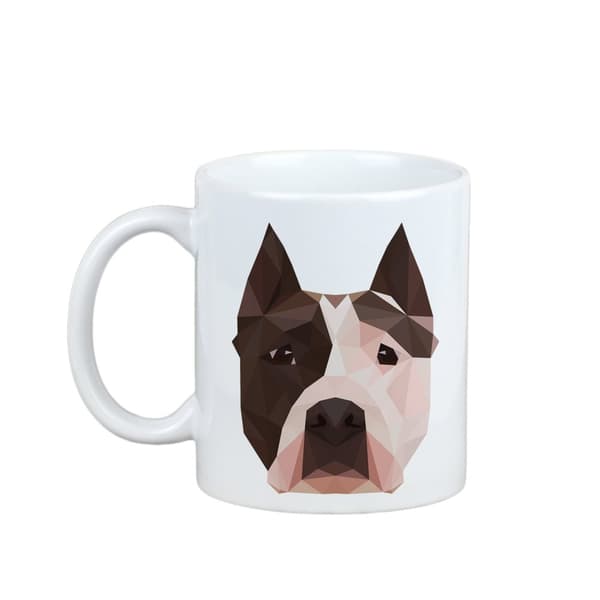 American Staffordshire terrier, Amstaff, Amstaf - mugg med foto och inskriptionen geometrisk hund Art-Dog