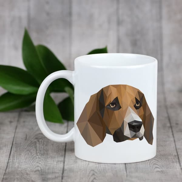 Beagle - krus med et foto og inskriptionen af en geometrisk Art-Dog-hund