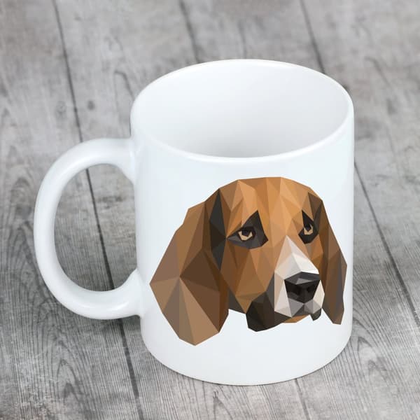Beagle - krus med et foto og inskriptionen af en geometrisk Art-Dog-hund