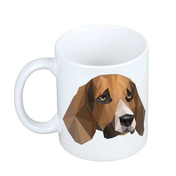 Beagle - krus med et foto og inskriptionen af en geometrisk Art-Dog-hund