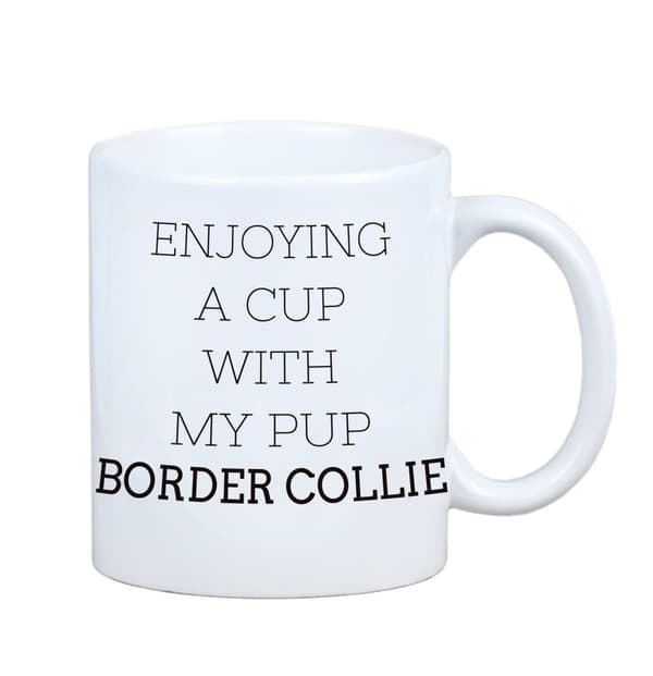 Border Collie - en mugg med ett foto och inskriptionen av en geometrisk Art-Dog-hund
