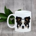 Miniatyrbild 4 av 6: Border Collie - en mugg med ett foto och inskriptionen av en geometrisk Art-Dog-hund