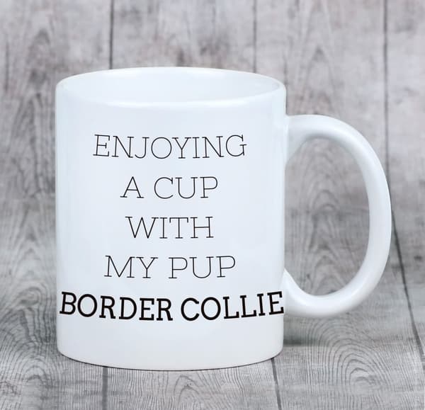 Border Collie - en mugg med ett foto och inskriptionen av en geometrisk Art-Dog-hund