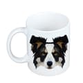 Miniatyrbild 2 av 6: Border Collie - en mugg med ett foto och inskriptionen av en geometrisk Art-Dog-hund