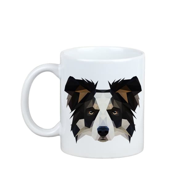 Border Collie - en mugg med ett foto och inskriptionen av en geometrisk Art-Dog-hund