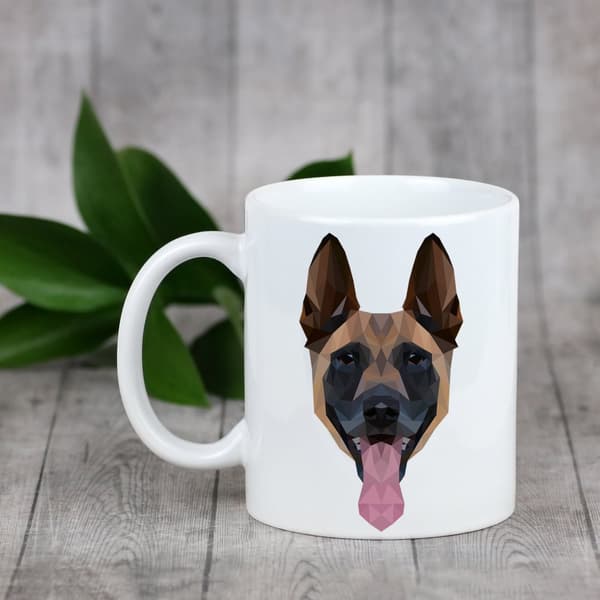 Malinois belgisk hyrde - krus med et foto og inskriptionen geometrisk hund Art-Dog