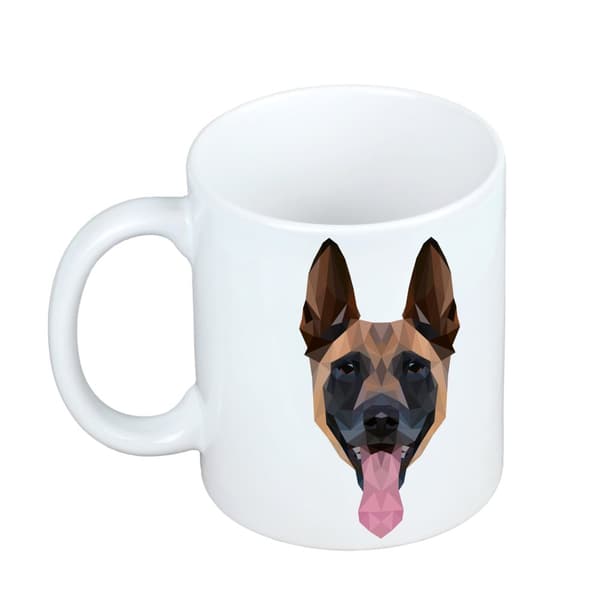 Malinois belgisk hyrde - krus med et foto og inskriptionen geometrisk hund Art-Dog