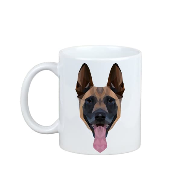Malinois belgisk hyrde - krus med et foto og inskriptionen geometrisk hund Art-Dog