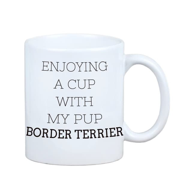 Border Terrier - mugg med ett foto och inskriptionen av en geometrisk Art-Dog-hund